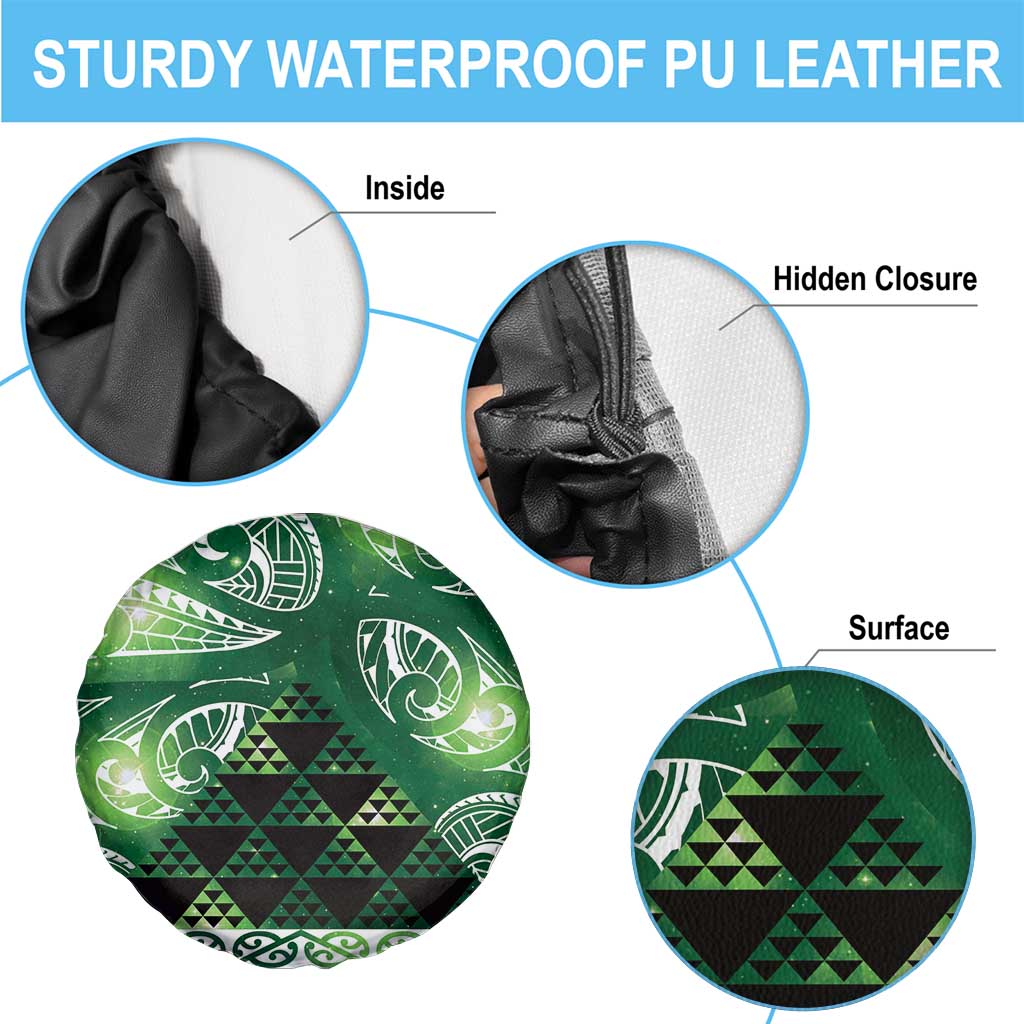 Matariki New Zealand Spare Tire Cover NZ Niho Taniwha Maori New Year Green Galaxy LT14 - Polynesian Pride
