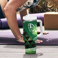 Matariki New Zealand Tumbler With Handle NZ Niho Taniwha Maori New Year Green Galaxy