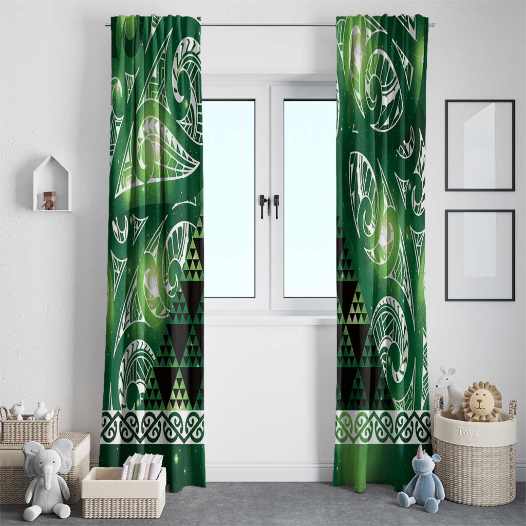 Matariki New Zealand Window Curtain NZ Niho Taniwha Maori New Year Green Galaxy