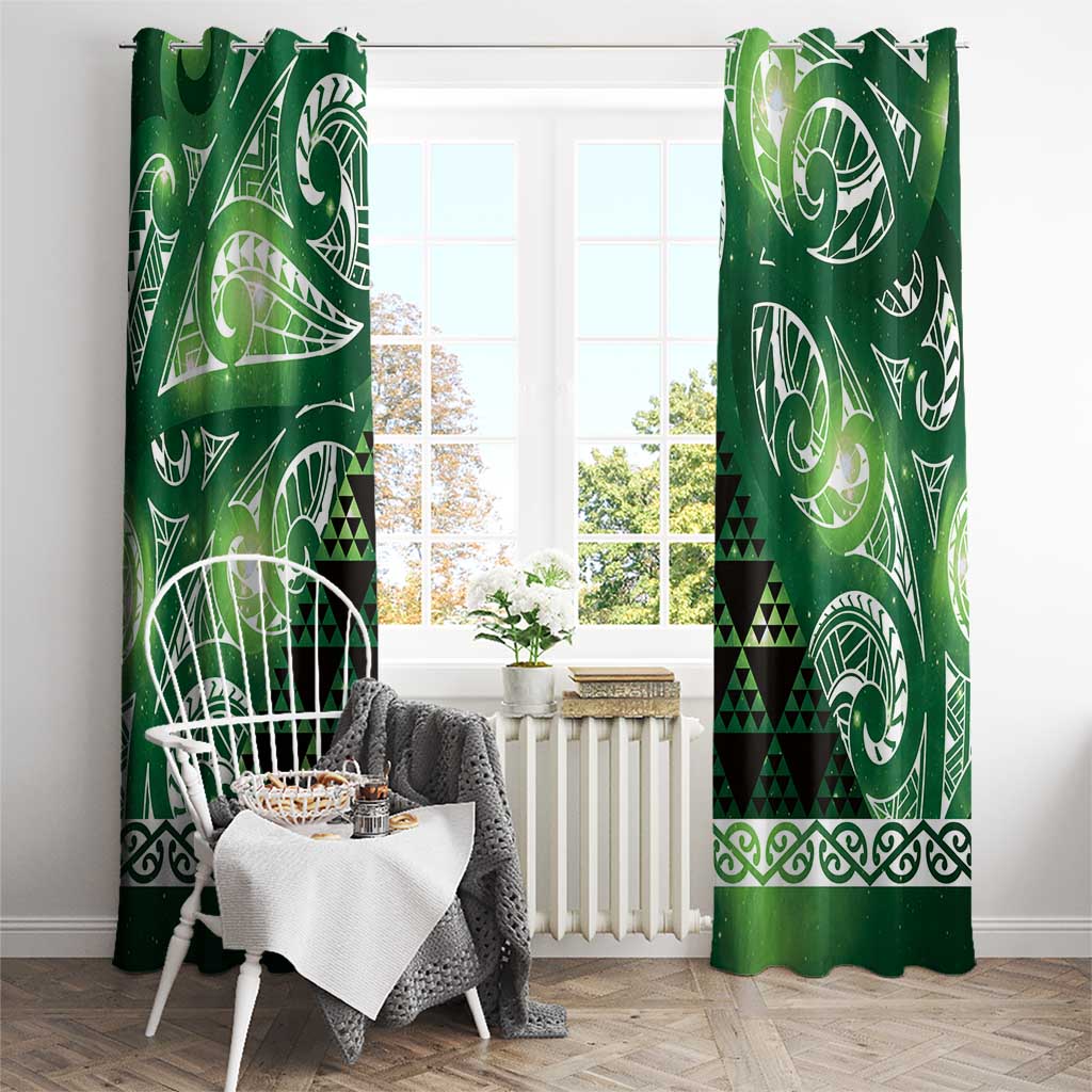 Matariki New Zealand Window Curtain NZ Niho Taniwha Maori New Year Green Galaxy