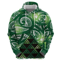 Matariki New Zealand Zip Hoodie NZ Niho Taniwha Maori New Year Green Galaxy