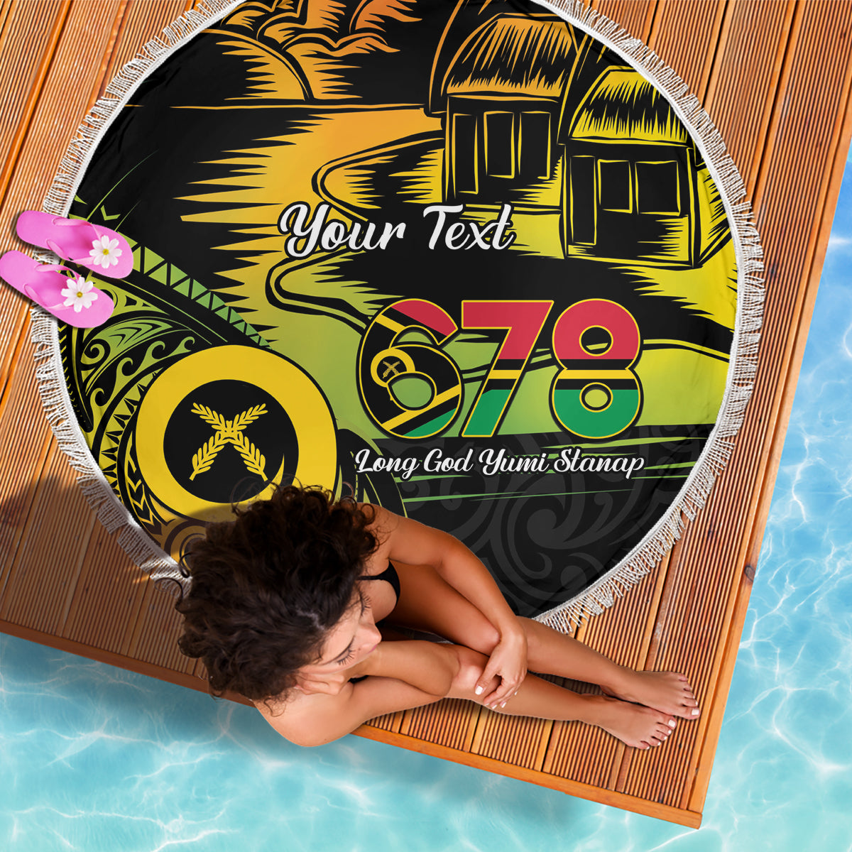 Personalised Vanuatu 678 Beach Blanket Proud To Be A Ni-Van