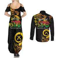 Personalised Vanuatu 678 Couples Matching Summer Maxi Dress and Long Sleeve Button Shirt Proud To Be A Ni-Van