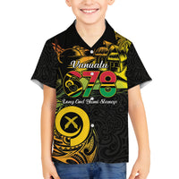 Personalised Vanuatu 678 Family Matching Long Sleeve Bodycon Dress and Hawaiian Shirt Proud To Be A Ni-Van LT14 Son's Shirt Black - Polynesian Pride