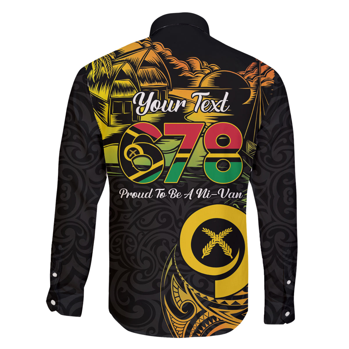 Personalised Vanuatu 678 Family Matching Off The Shoulder Long Sleeve Dress and Hawaiian Shirt Proud To Be A Ni-Van LT14 - Polynesian Pride