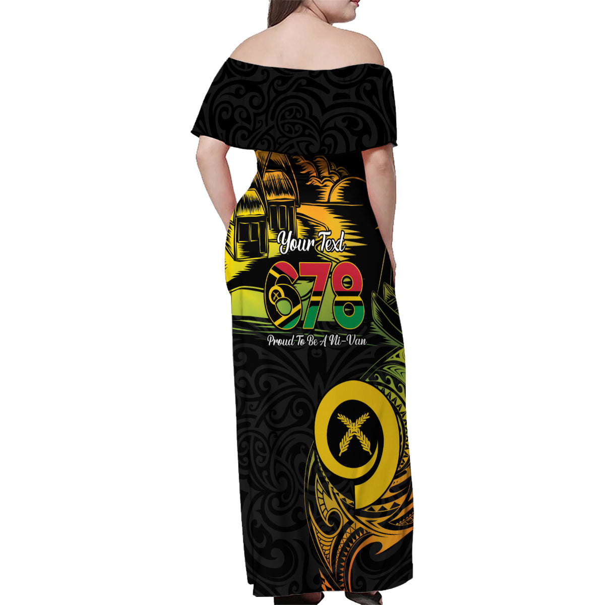 Personalised Vanuatu 678 Family Matching Off Shoulder Maxi Dress and Hawaiian Shirt Proud To Be A Ni-Van