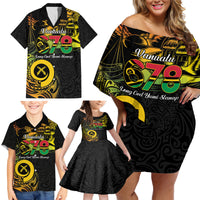 Personalised Vanuatu 678 Family Matching Off Shoulder Short Dress and Hawaiian Shirt Proud To Be A Ni-Van LT14 - Polynesian Pride