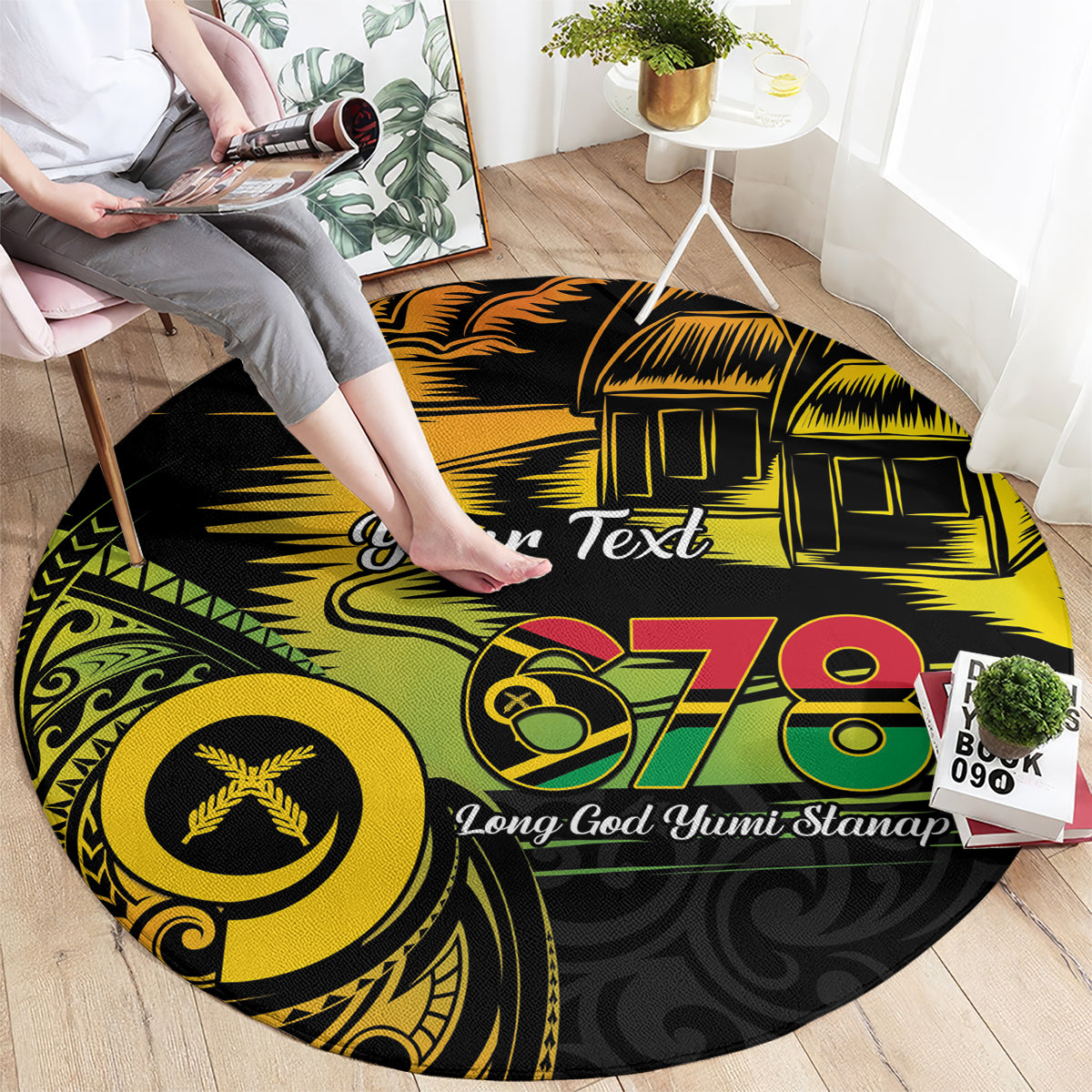 Personalised Vanuatu 678 Round Carpet Proud To Be A Ni-Van