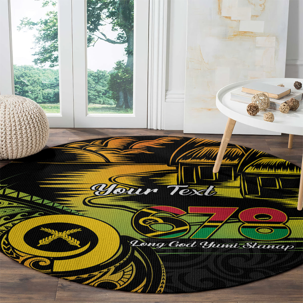 Personalised Vanuatu 678 Round Carpet Proud To Be A Ni-Van
