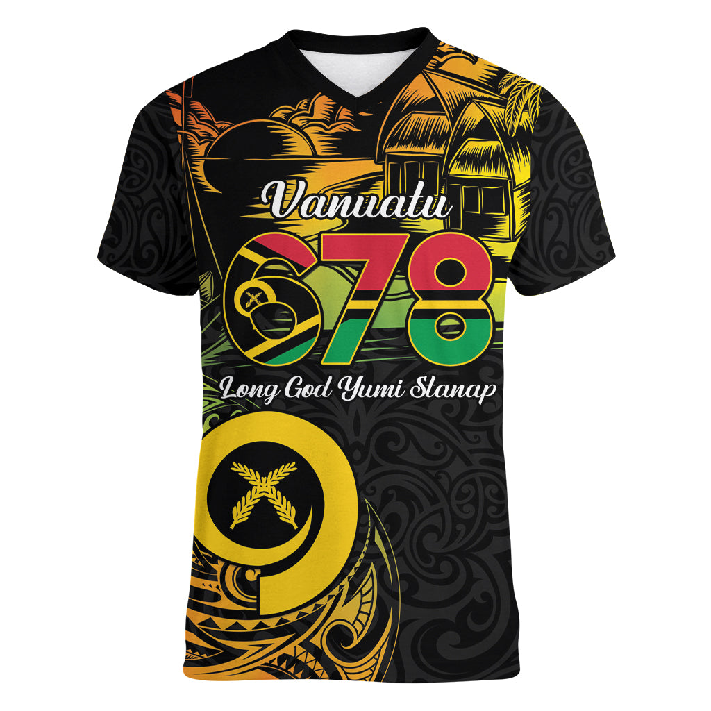 Personalised Vanuatu 678 Women V-Neck T-Shirt Proud To Be A Ni-Van