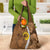 Vanuatu Coconut Crab Grocery Bag Ni-Van Tropical Leaves With Sand Drawing Art
