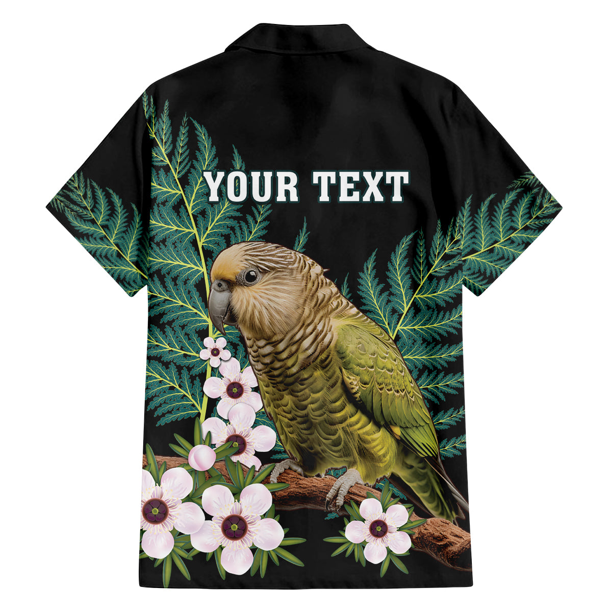 Personalised New Zealand Kakapo Family Matching Off The Shoulder Long Sleeve Dress and Hawaiian Shirt Aotearoa Fern With Manuka LT14 - Polynesian Pride