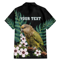 Personalised New Zealand Kakapo Family Matching Off Shoulder Short Dress and Hawaiian Shirt Aotearoa Fern With Manuka LT14 - Polynesian Pride