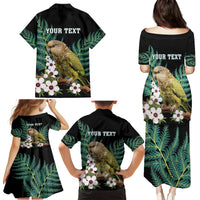 Personalised New Zealand Kakapo Family Matching Puletasi and Hawaiian Shirt Aotearoa Fern With Manuka LT14 - Polynesian Pride
