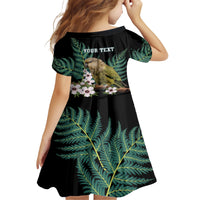 Personalised New Zealand Kakapo Family Matching Short Sleeve Bodycon Dress and Hawaiian Shirt Aotearoa Fern With Manuka LT14 - Polynesian Pride