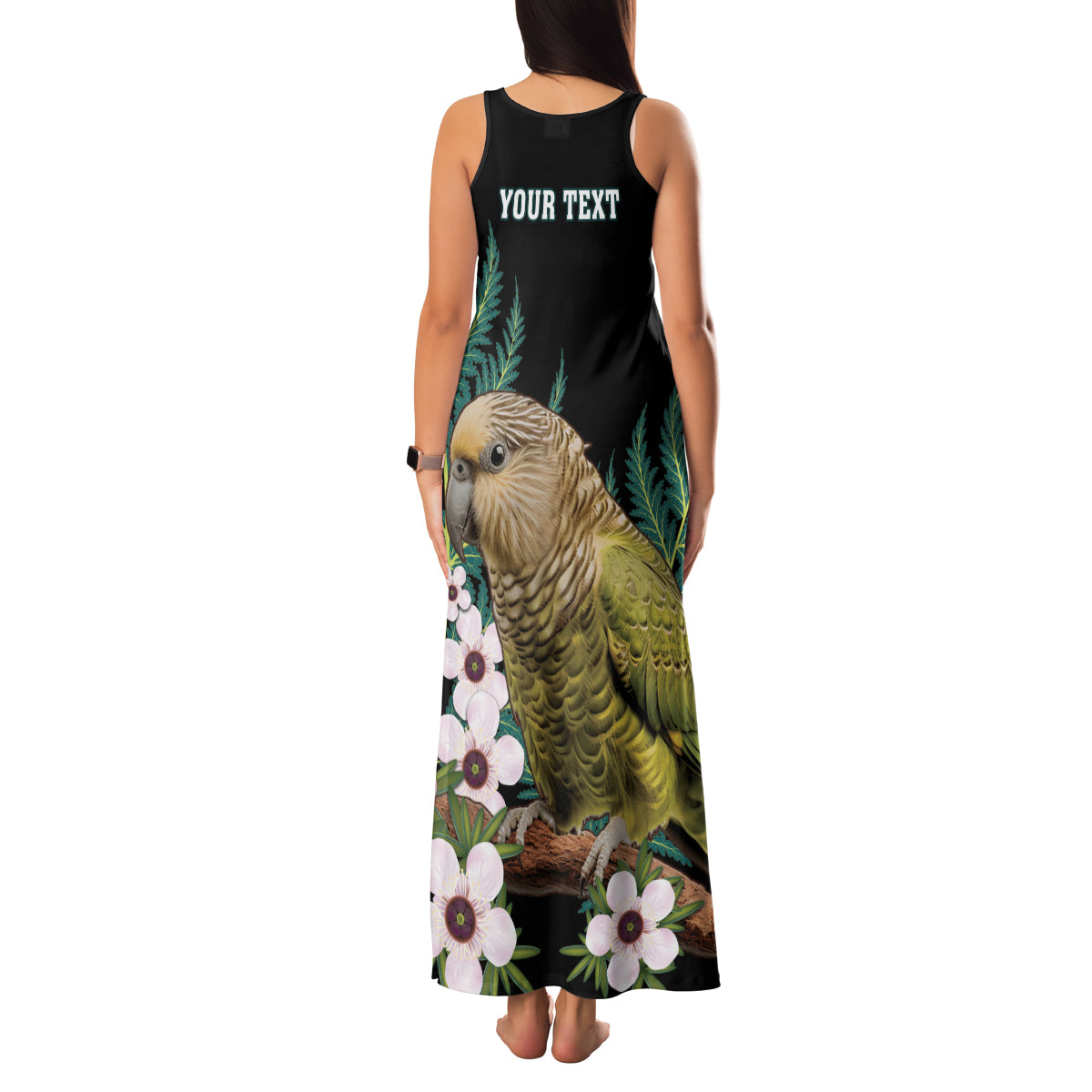 Personalised New Zealand Kakapo Family Matching Tank Maxi Dress and Hawaiian Shirt Aotearoa Fern With Manuka LT14 - Polynesian Pride