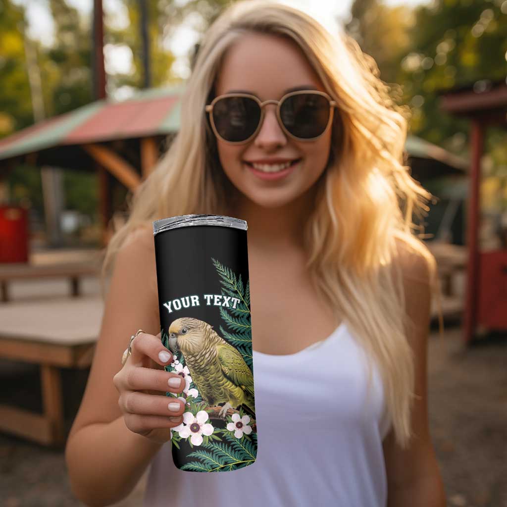 Personalised New Zealand Kakapo Skinny Tumbler Aotearoa Fern With Manuka LT14 - Polynesian Pride