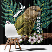 Personalised New Zealand Kakapo Window Curtain Aotearoa Fern With Manuka