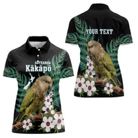 Personalised New Zealand Kakapo Women Polo Shirt Aotearoa Fern With Manuka LT14 - Polynesian Pride