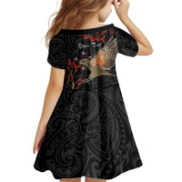 Personalised New Zealand Kea Family Matching Off Shoulder Maxi Dress and Hawaiian Shirt Nestor Notabilis With Harakeke Maori Pattern LT14 - Polynesian Pride