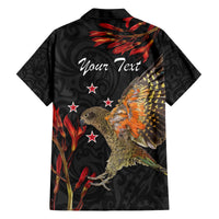 Personalised New Zealand Kea Family Matching Off Shoulder Maxi Dress and Hawaiian Shirt Nestor Notabilis With Harakeke Maori Pattern LT14 - Polynesian Pride