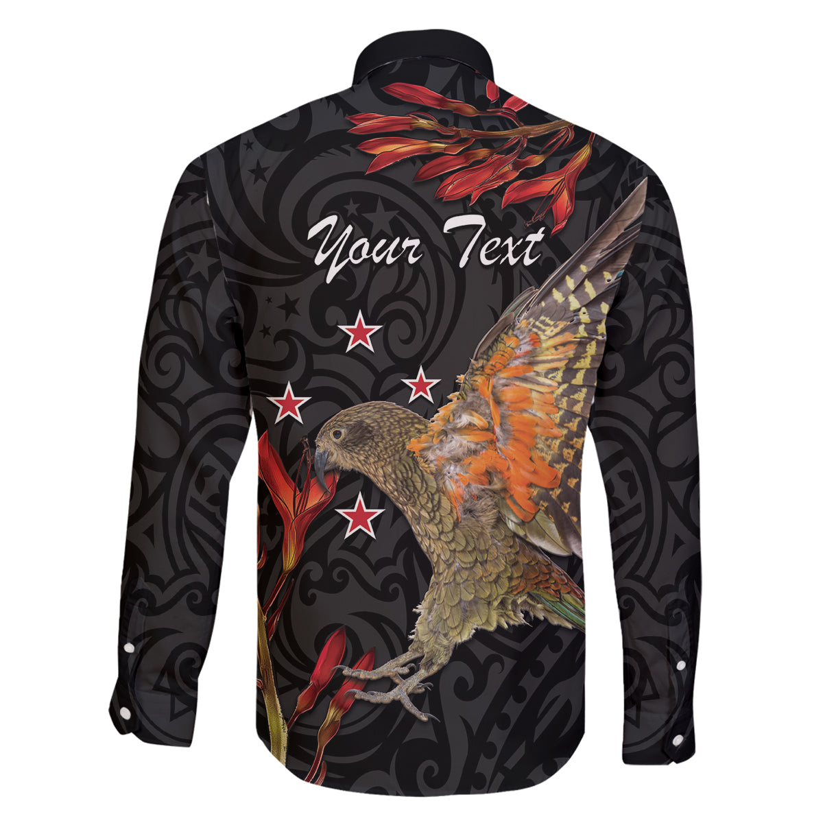 Personalised New Zealand Kea Family Matching Off Shoulder Maxi Dress and Hawaiian Shirt Nestor Notabilis With Harakeke Maori Pattern LT14 - Polynesian Pride