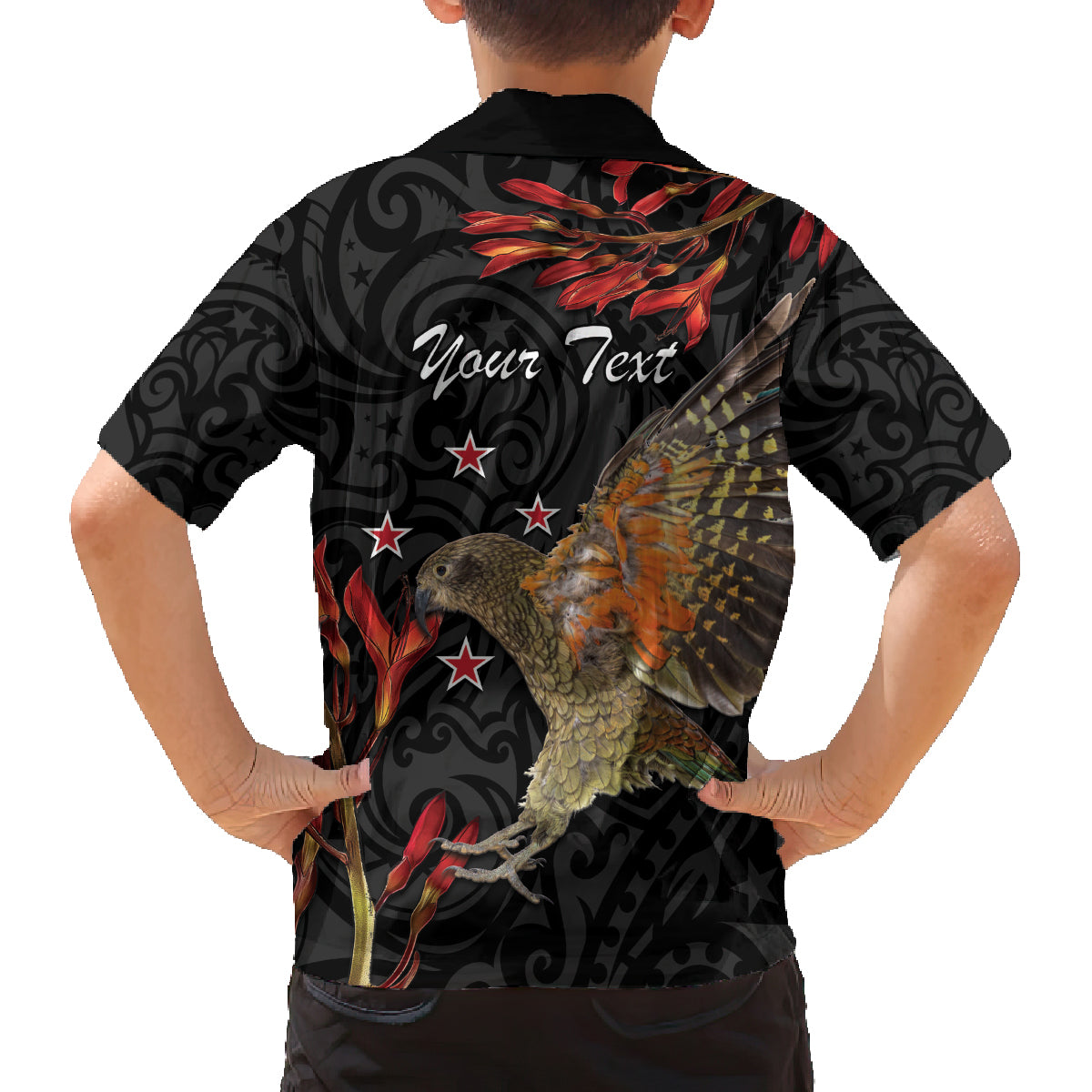 Personalised New Zealand Kea Family Matching Tank Maxi Dress and Hawaiian Shirt Nestor Notabilis With Harakeke Maori Pattern LT14 - Polynesian Pride