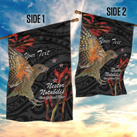 Personalised New Zealand Kea Garden Flag Nestor Notabilis With Harakeke Maori Pattern LT14 - Polynesian Pride