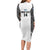 Custom Fiji Tapa Rugby Family Matching Long Sleeve Bodycon Dress and Hawaiian Shirt Flying Fijian Black And White Version
