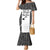 Custom Fiji Tapa Rugby Family Matching Mermaid Dress and Hawaiian Shirt Flying Fijian Black And White Version