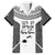 Custom Fiji Tapa Rugby Family Matching Off Shoulder Maxi Dress and Hawaiian Shirt Flying Fijian Black And White Version