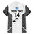 Custom Fiji Tapa Rugby Family Matching Off Shoulder Maxi Dress and Hawaiian Shirt Flying Fijian Black And White Version
