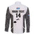 Custom Fiji Tapa Rugby Family Matching Off Shoulder Maxi Dress and Hawaiian Shirt Flying Fijian Black And White Version