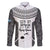Custom Fiji Tapa Rugby Family Matching Short Sleeve Bodycon Dress and Hawaiian Shirt Flying Fijian Black And White Version