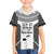 Custom Fiji Tapa Rugby Family Matching Short Sleeve Bodycon Dress and Hawaiian Shirt Flying Fijian Black And White Version