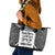Custom Fiji Tapa Rugby Leather Tote Bag Flying Fijian Black And White Version