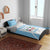 Custom Fiji Tapa Rugby Bedding Set Flying Fijian Blue And White Version