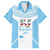 Custom Fiji Tapa Rugby Family Matching Off Shoulder Maxi Dress and Hawaiian Shirt Flying Fijian Blue And White Version