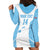 Custom Fiji Tapa Rugby Hoodie Dress Flying Fijian Blue And White Version