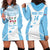 Custom Fiji Tapa Rugby Hoodie Dress Flying Fijian Blue And White Version