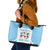 Custom Fiji Tapa Rugby Leather Tote Bag Flying Fijian Blue And White Version