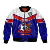 Personalised American Samoa Football Bomber Jacket Polynesian Sporty Style LT14 Unisex Blue - Polynesian Pride