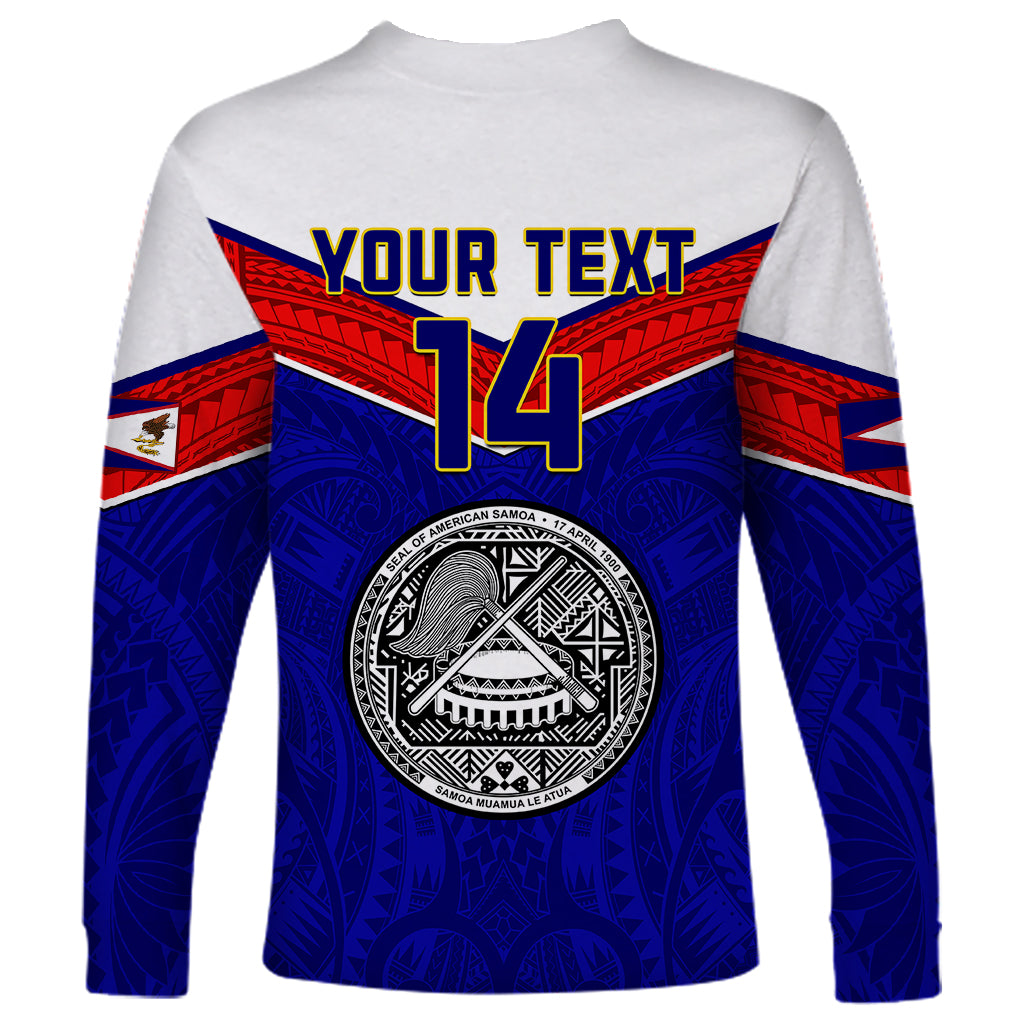 Personalised American Samoa Football Long Sleeve Shirt Polynesian Sporty Style LT14 - Polynesian Pride