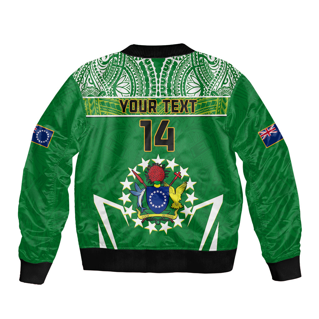 Personalised Cook Islands Football Bomber Jacket Go Kuki Airani Polynesian Sporty Style LT14 - Polynesian Pride