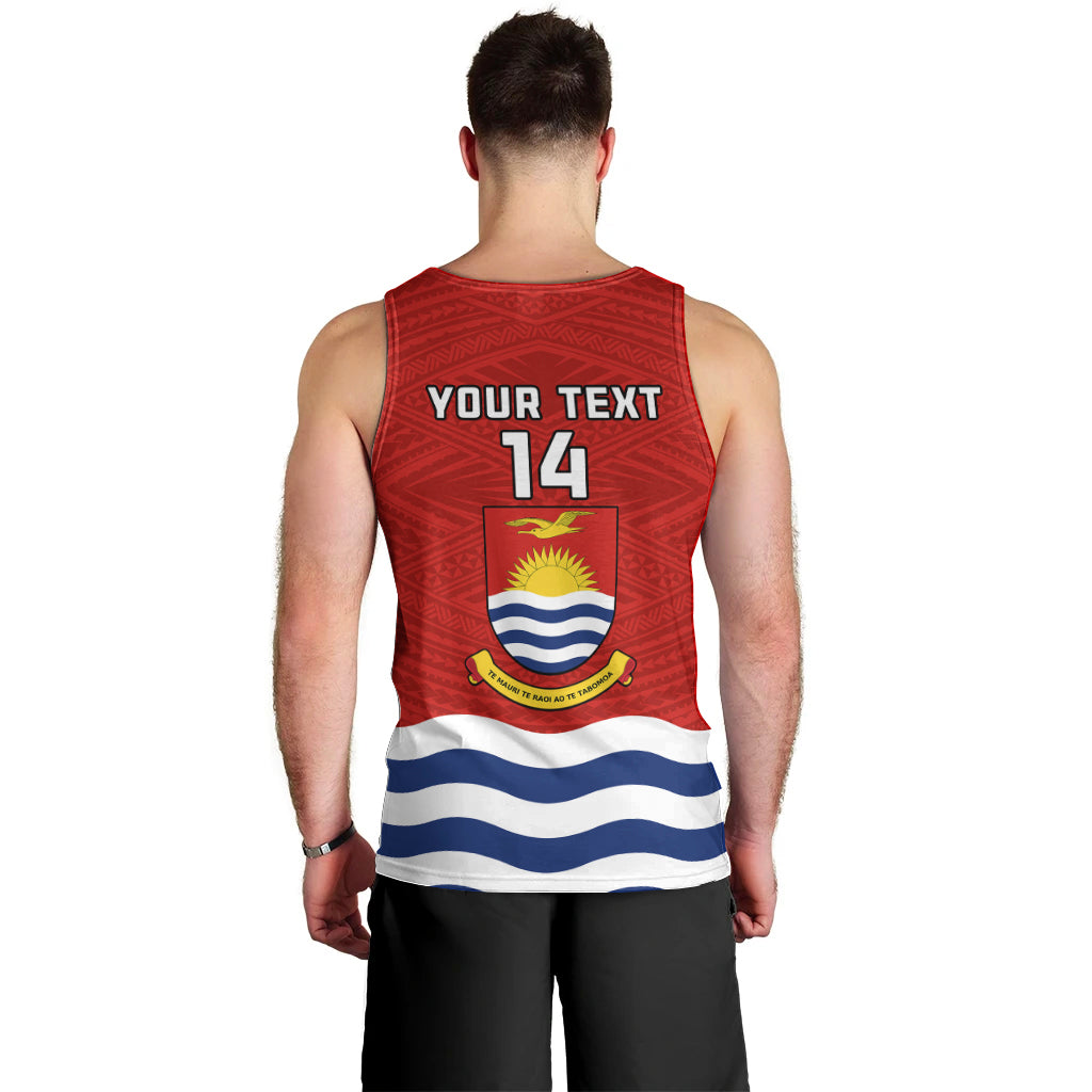 Personalised Kiribati Football Men Tank Top Polynesian Pattern Mix Kiribatian Flag LT14 - Polynesian Pride