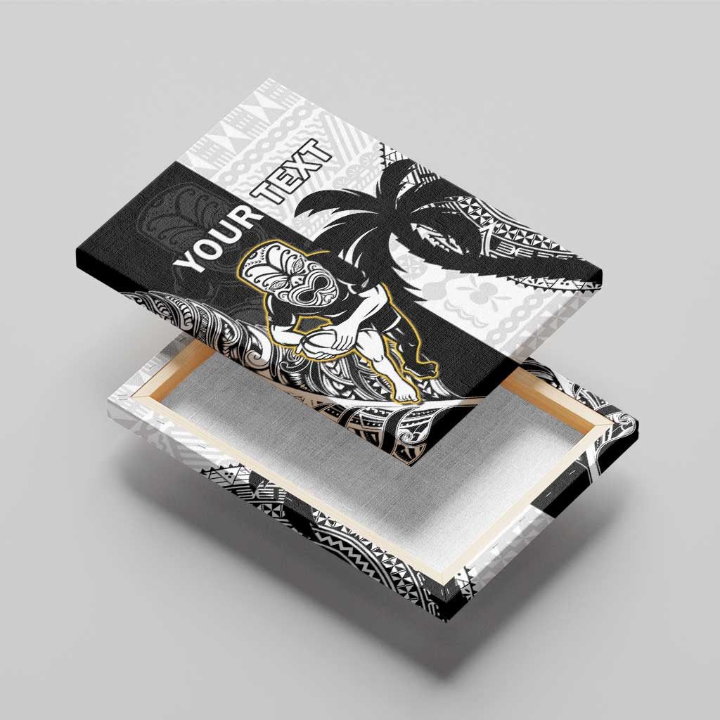 Custom Fiji And New Zealand Rugby Canvas Wall Art Aotearoa Silver Fern Mix Fijian Tapa Pattern LT14 - Polynesian Pride