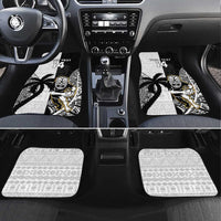 Custom Fiji And New Zealand Rugby Car Mats Aotearoa Silver Fern Mix Fijian Tapa Pattern LT14 Set 4pcs Black - Polynesian Pride