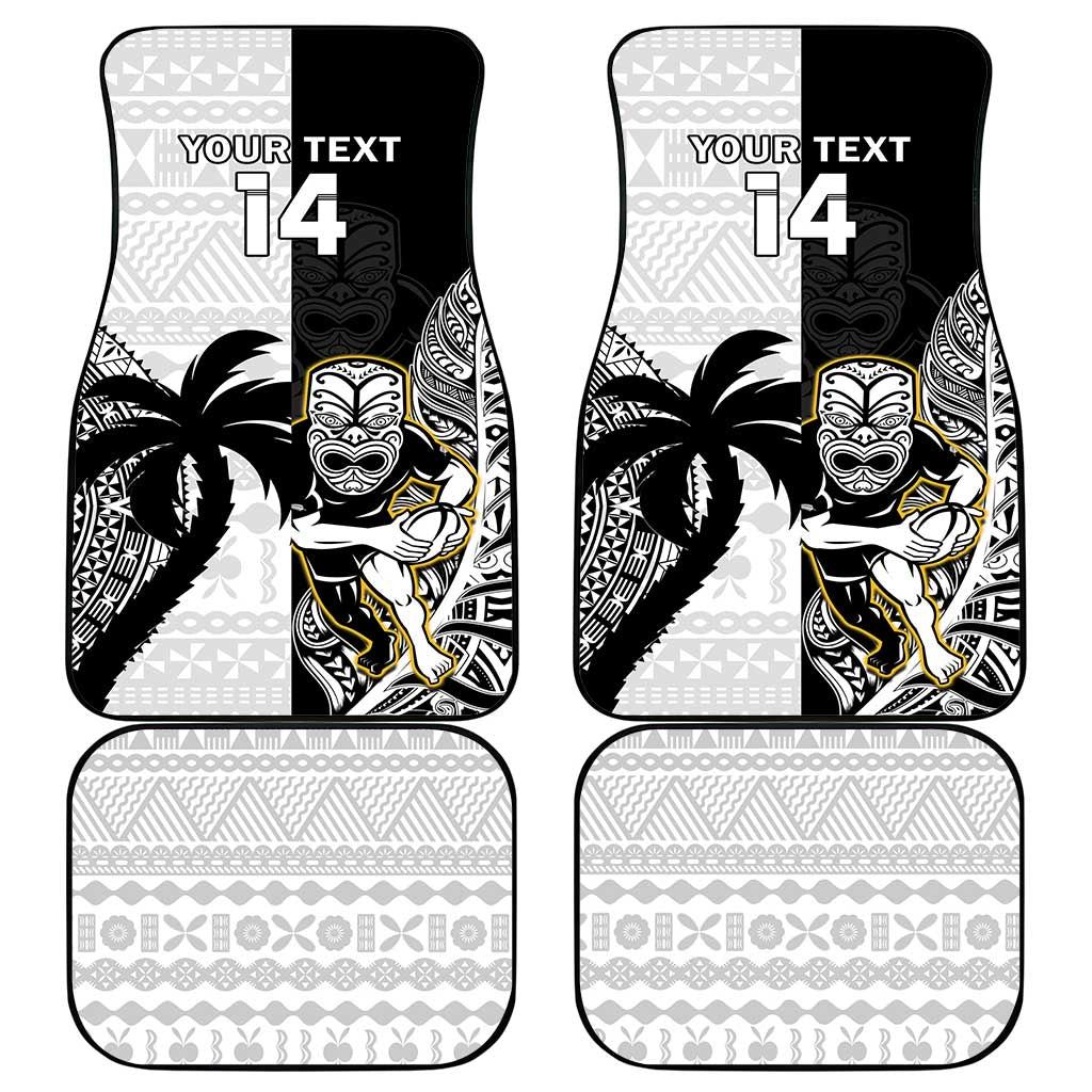Custom Fiji And New Zealand Rugby Car Mats Aotearoa Silver Fern Mix Fijian Tapa Pattern LT14 - Polynesian Pride