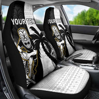 Custom Fiji And New Zealand Rugby Car Seat Cover Aotearoa Silver Fern Mix Fijian Tapa Pattern LT14 - Polynesian Pride
