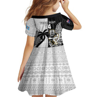 Custom Fiji And New Zealand Rugby Family Matching Off Shoulder Maxi Dress and Hawaiian Shirt Aotearoa Silver Fern Mix Fijian Tapa Pattern LT14 - Polynesian Pride